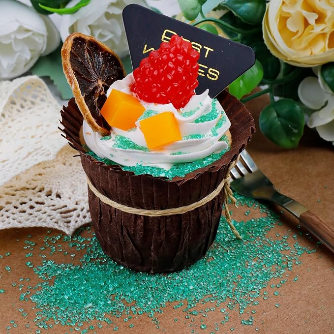 Green Sanding Sugar - Sparkling Sugar Crystals for Baking Decorations (130g/4.6oz) - Edible on Cookies, Cupcakes, Cakes, Ice Cream | Wedding, Party, Valentines Sugar Sprinkles