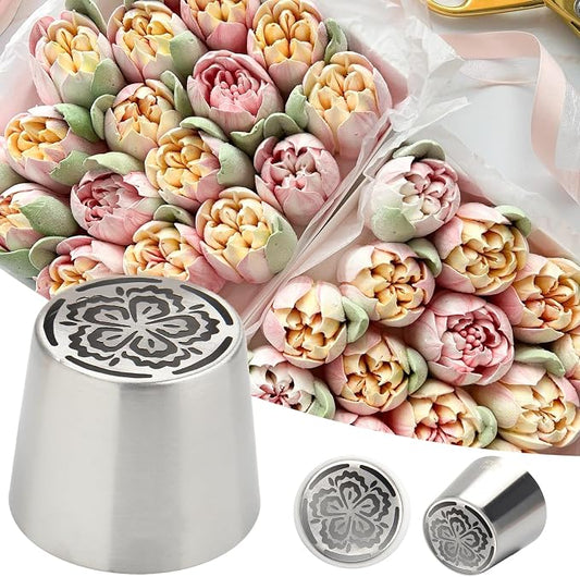 Extra Large Russian Piping Tips for Marshmallows Stainless Steel Flower Frosting Nozzles many styles Cake Decorating Baking tool for Buttercream, Cupcakes Cookies(SL45)