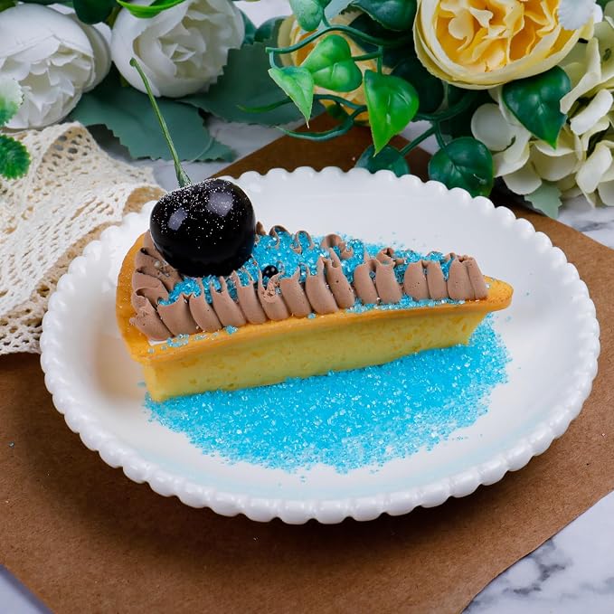 Blue Sanding Sugar - Sparkling Sugar Crystals for Baking Decorations (130g/4.6oz) - Edible on Cookies, Cupcakes, Cakes, Ice Cream | Wedding, Party, Valentines Sugar Sprinkles