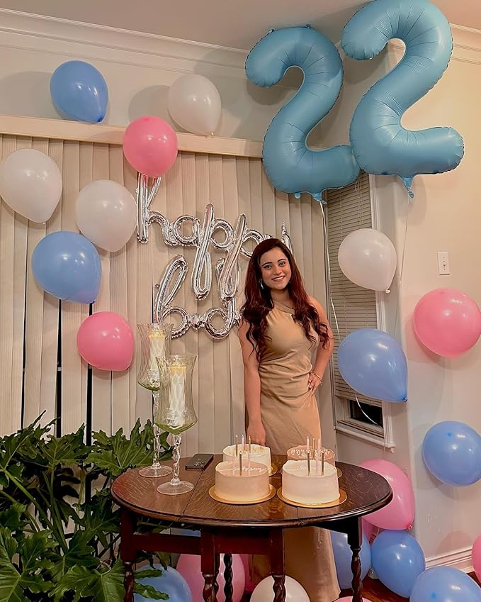 Pearlescent Blue 9 Balloon, Number Balloons 40 Inch, 9th Giant Birthday Decorations for Boys Girls, 19th 29th Party Decorations Supplies, Number 9 Balloon