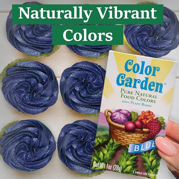 Color Garden Pure Natural Food Coloring, Blue– 5 ct 1 oz | Plant-Based, Vegan, Non-Toxic Liquid Food Dye, Healthy Food Coloring