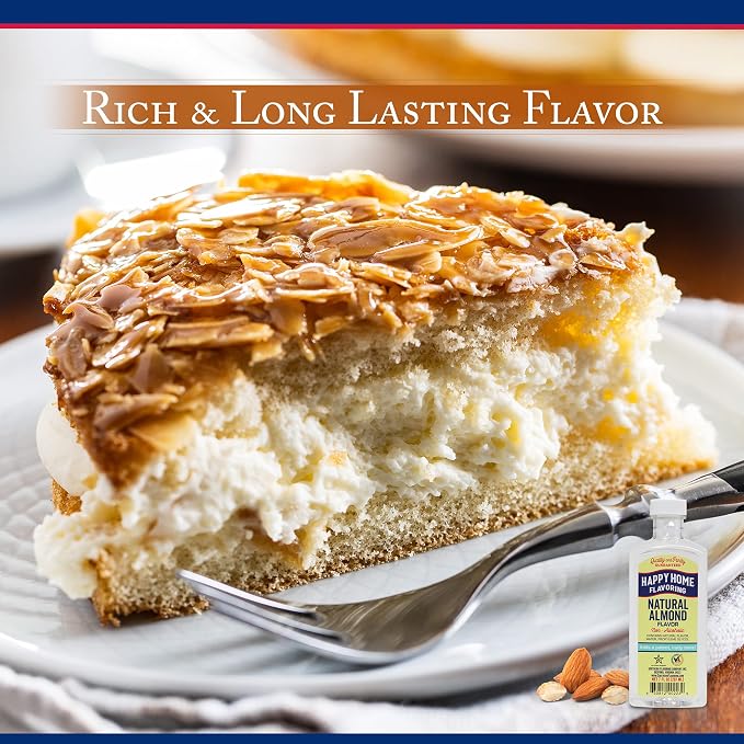 Happy Home Natural Almond Flavoring, Non-Alcoholic, Certified Kosher, 7 oz.