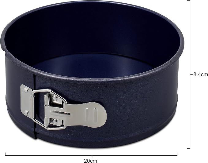 Zyliss E980193 Non-Stick Springform Cake Tin | 20cm/8in | Carbon Steel | Dark Blue | Baking Tin/Bakeware/Cake Mould | Dishwasher Safe | 5 Year Guarantee