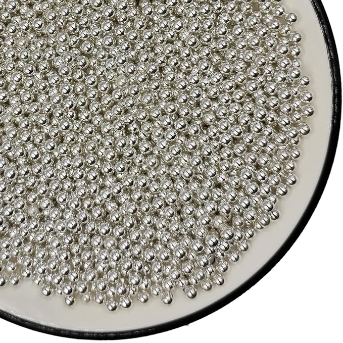 Silver Pearl Sugar Sprinkles 3.9 oz, 4mm Candy Pearls Ideal for Baking, Cake and Cupcake Toppers, Cookie Decoration, Ice Cream Topping, Wedding Shower Valentines Halloween Christmas