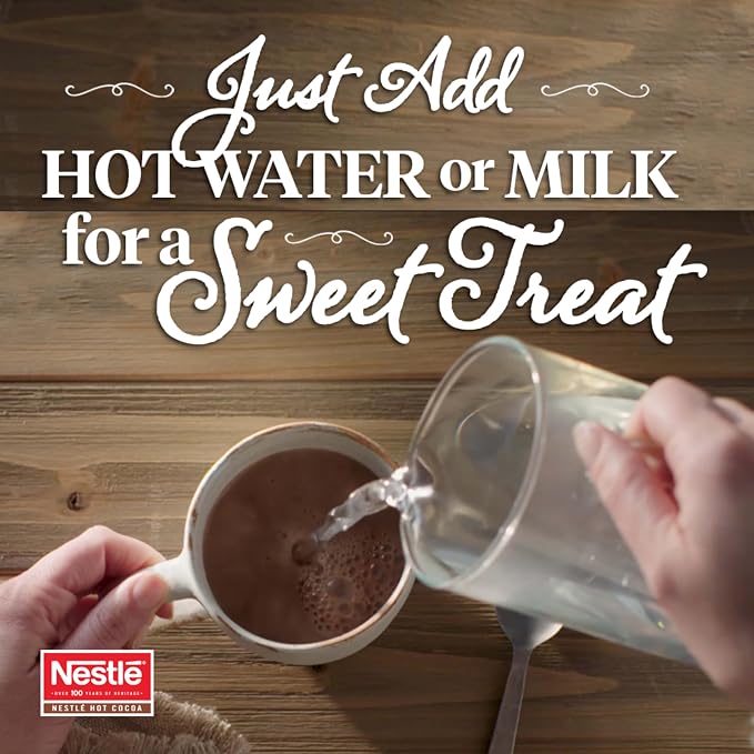 Nestle Hot Chocolate Packets, Milk Chocolate Flavor Hot Cocoa Mix, Made with Real Cocoa, Bulk Pack, 0.71 oz Packet (60 Count) (Pack of 6)