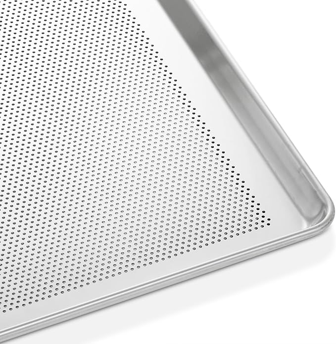 GRIDMANN 18" x 26" Commercial Grade Perforated Aluminum Baking Sheet Pan, Full Size Baking Tray - 6 Pans