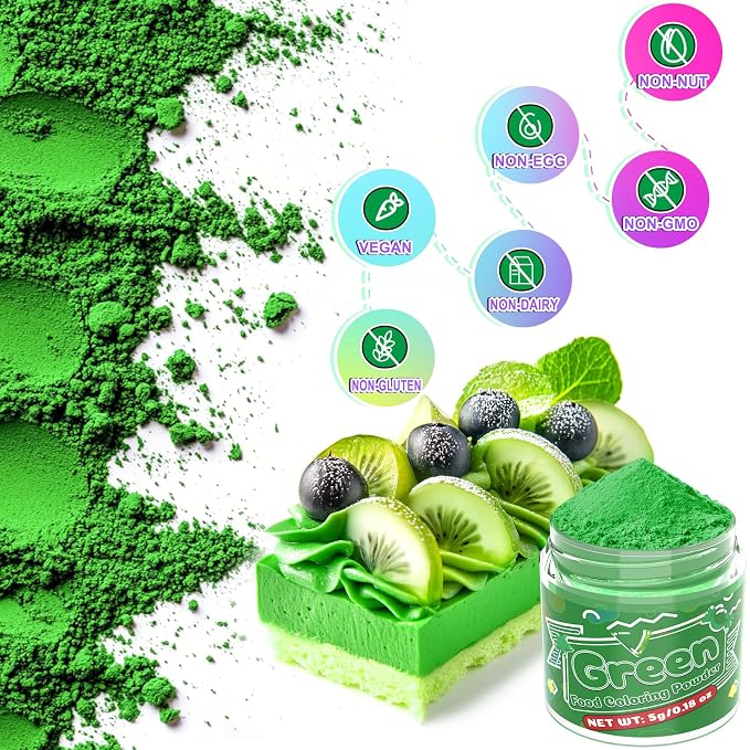 Food Coloring Powder - 12 Vibrant Colors Powered Food Coloring, Food Grade High Concentrated Food Dye for Baking, Cake Decorating, Icing, Cookies, Candy, Slime, 5g/bottle