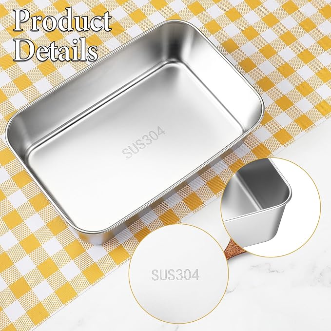 6 Pcs 304 Stainless Steel Loaf Pans for Baking, Bread Loaf Pans | 8.6x5.9 Inch Bread Baking Pan, Toast Bakings Pan For Breads for Homemade Breads Meatloaf, Dishwasher Safe & Sturdy (Silver)