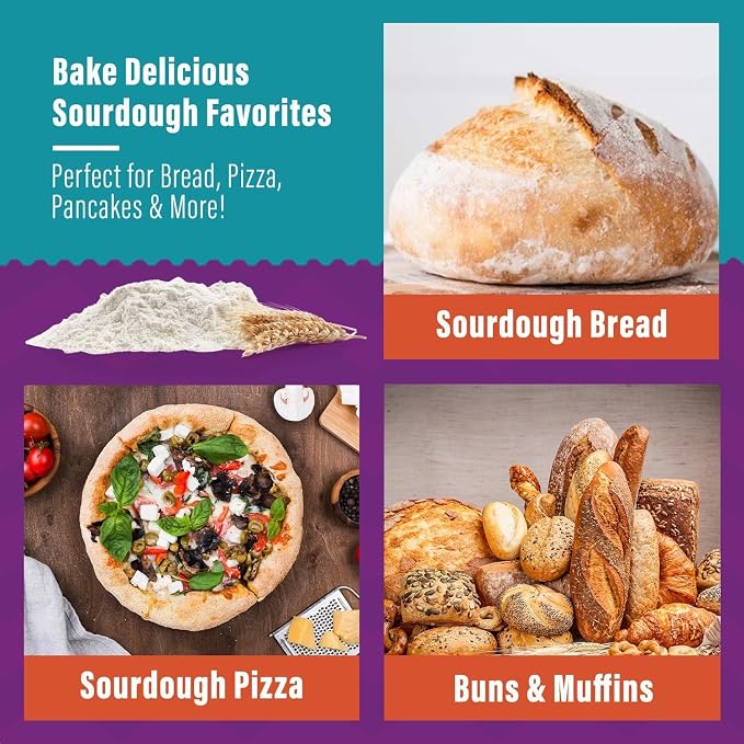 MY RUSTIC ROOTS San Francisco Sourdough Starter Culture – All Natural & Organic Sourdough Bread Starter - Beginner Friendly - Perfect for Baking Delicious Homemade Artisan Bread, Pizza & More - 12g