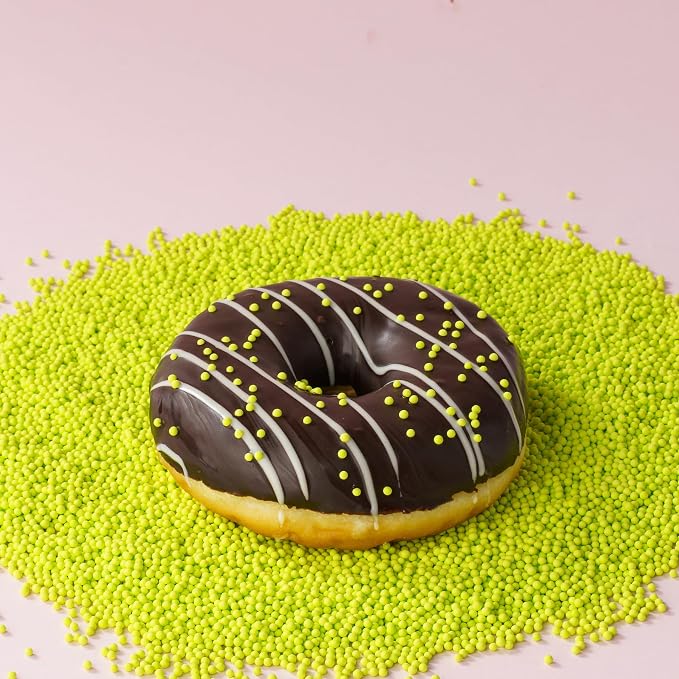 Green Nonpareils Sprinkles, Sujoygar 4oz Edible Green Sprinkles for Cake Cupcake Topper Cookies Chocolate Ice Cream Baking Decoration, Mardi Gras Party Food Supplies