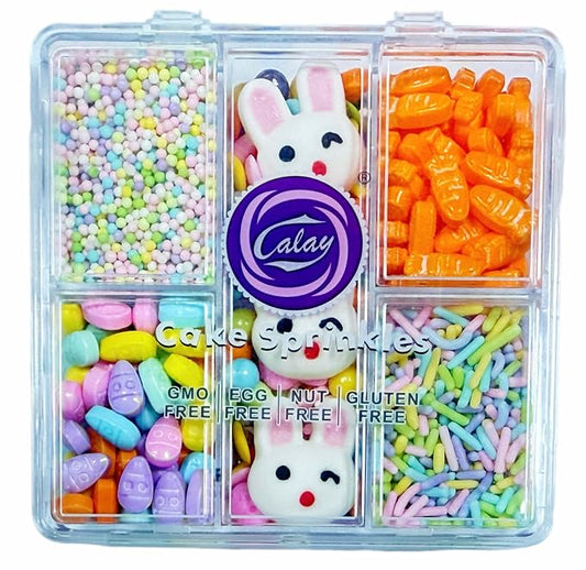 Sentovac Easter Rabit Carrot and Egg Mixing Cake Sprinkles Cake and Cupcake Topper Decorations Sprinkles for Decorating Party Supplies