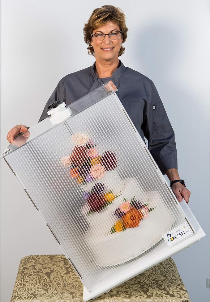 CAKESAFE Reusable Mini Cake Transporter, Clear Plastic Cake Carrier (14" W x 16" H)