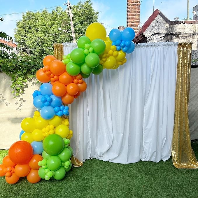 Bonropin 140Pcs Lime Green Balloons Light Balloon Garland Arch Kit 5/10/12/18 Inch Matte Latex Different Sizes as Baby Shower Birthday Jungle Dinosaur Theme Party Decorations