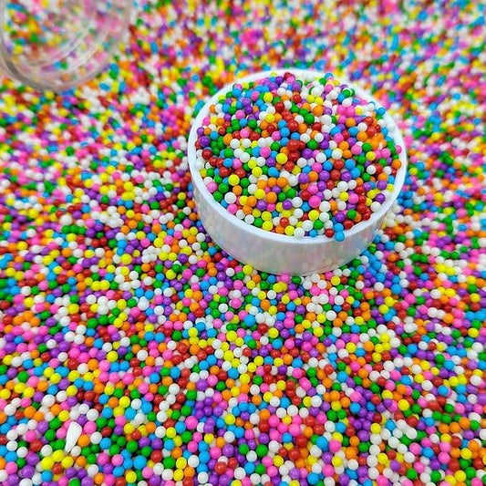 Colorful Sprinkles Rainbow Nonpareils Sprinkles Edible Mini Pearl Sprinkle for Cake Decorations, Baking, Ice Cream, Cookies, Donuts and Lollipops - 2mm Sugar Pearls