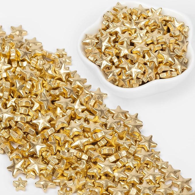 Gold Star Sprinkles,130g,Edible Stars Sprinkle for Cake Decorating,Mix Size Sugar Baking Decorations Cupcake Toppers,Donuts,Cookie Ice Cream,Wedding Birthday Party Supplies