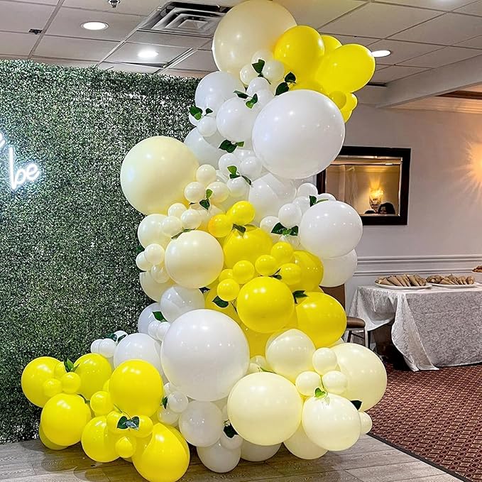 120pcs Pastel Yellow Balloons Different Sizes 18 12 10 5 inch Light Yellow Balloon Arch Kit for Gender Reveal Baby Shower Birthday Party Decorations