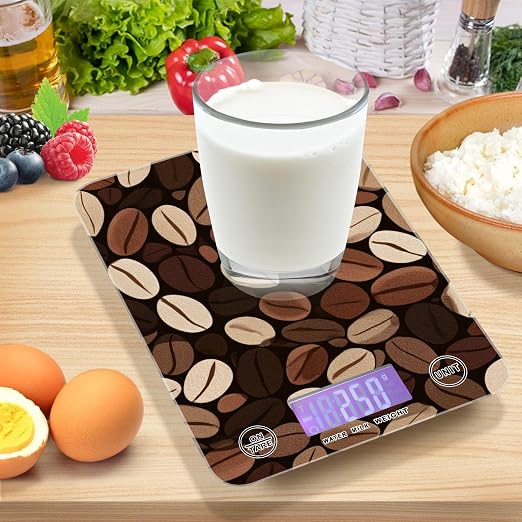 Food Scale Kitchen Scale Food Weight Scales Digital Weight Grams and Ounces Small Electronic Food Scale for Baking Cooking Brown Vintage Coffee Beans