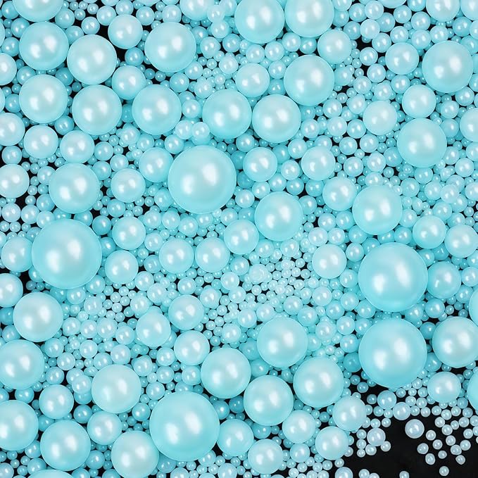 Blue Sprinkles for Cake Decorating, 130g/4.6oz Edible Light Blue Pearl Sprinkles Mix, Sugar Candy Pearls for Baking, Cookie Decoration and Cupcake Toppings, Wedding Shower Party Winter Supplies