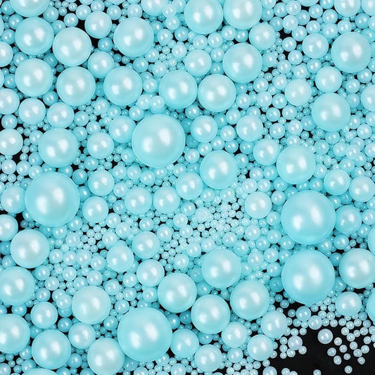 Blue Sprinkles for Cake Decorating, 130g/4.6oz Edible Light Blue Pearl Sprinkles Mix, Sugar Candy Pearls for Baking, Cookie Decoration and Cupcake Toppings, Wedding Shower Party Winter Supplies