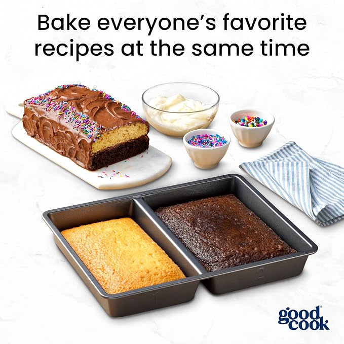 GoodCook Premium Nonstick Divided Baking Pan, 11 x 14-Inch