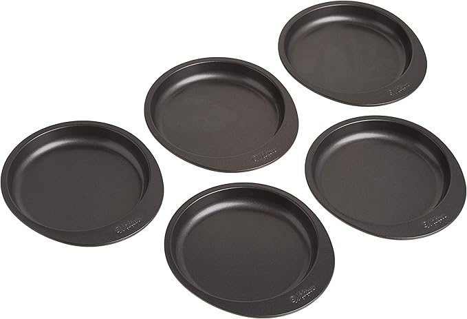 Wilton Everyday Non Stick Round Cake Pan Set for Tall Layered Cakes and Ombre Desserts, Made without PFAs, 6 Inch Diameter Each, Set of 5