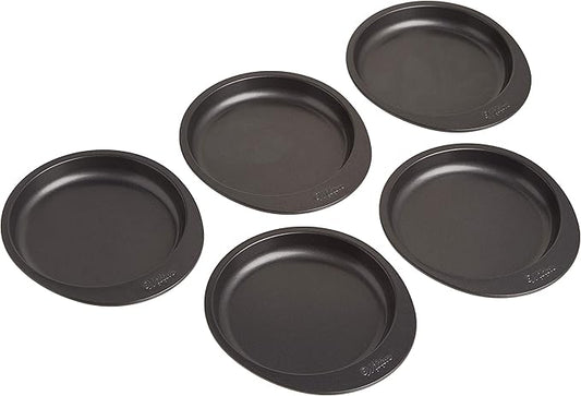 Wilton Everyday Non Stick Round Cake Pan Set for Tall Layered Cakes and Ombre Desserts, Made without PFAs, 6 Inch Diameter Each, Set of 5