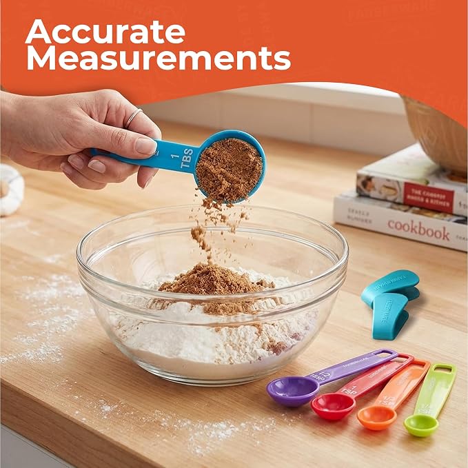 Farberware Kitchen Essentials Measuring Spoon Set, Set of 5 – 2 Pack, Easy Read Standard Units for Wet & Dry Ingredients, Lightweight Plastic Baking & Cooking Spoons – Dishwasher Safe