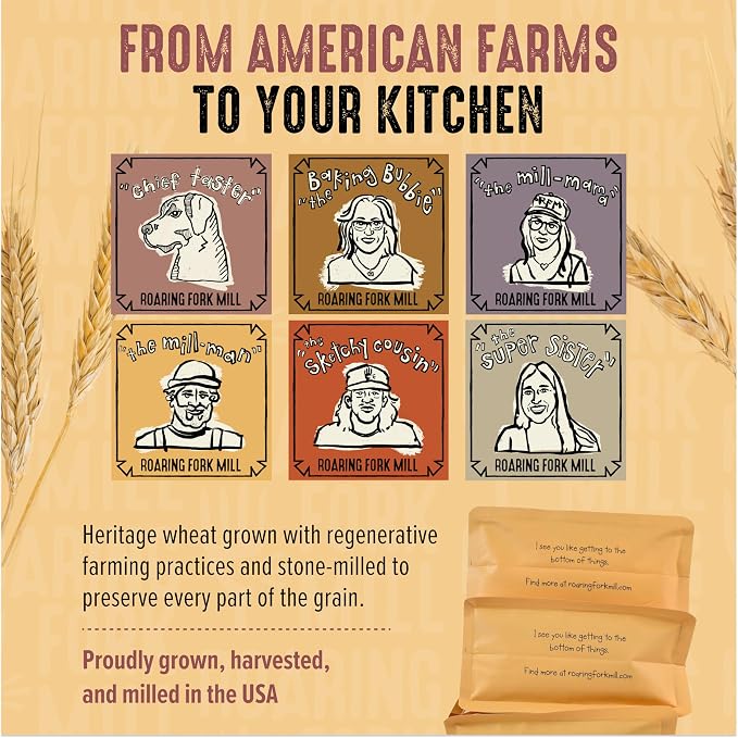 Stone-Milled Pasta 00 Flour from USDA Organic & Regenerative Organic Certified Durum Wheat – Traditional Durum Flour for Fresh Pasta, Extruded Noodles & Artisan Cooking – 11.3% Protein