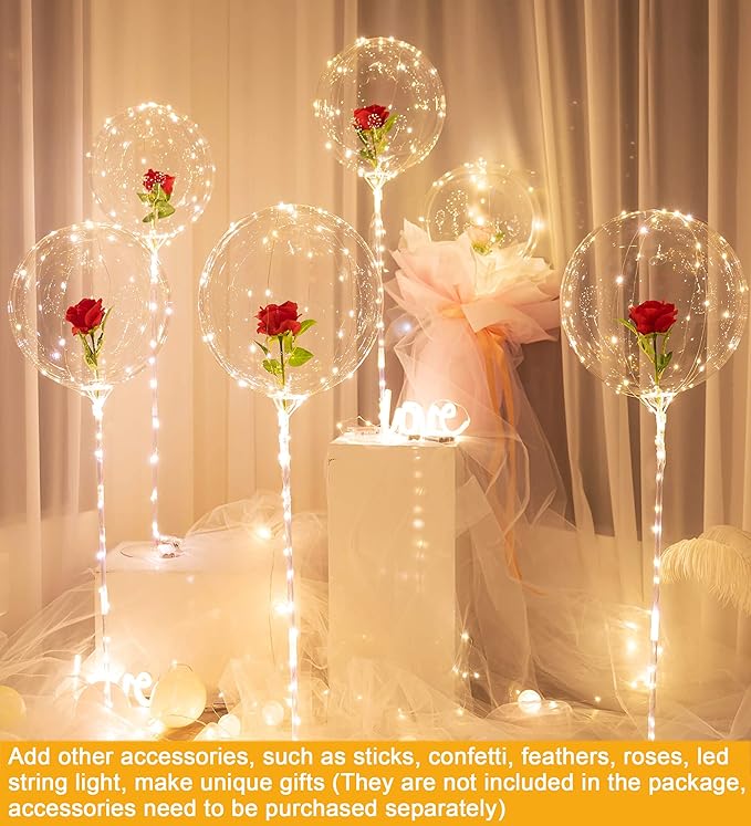 36 Inch Bobo Balloons Bubble Balloons, 8 Pcs Clear Bobo Balloon, Large Transparent Bubble Balloon for Christmas Wedding Birthday Party Decoration