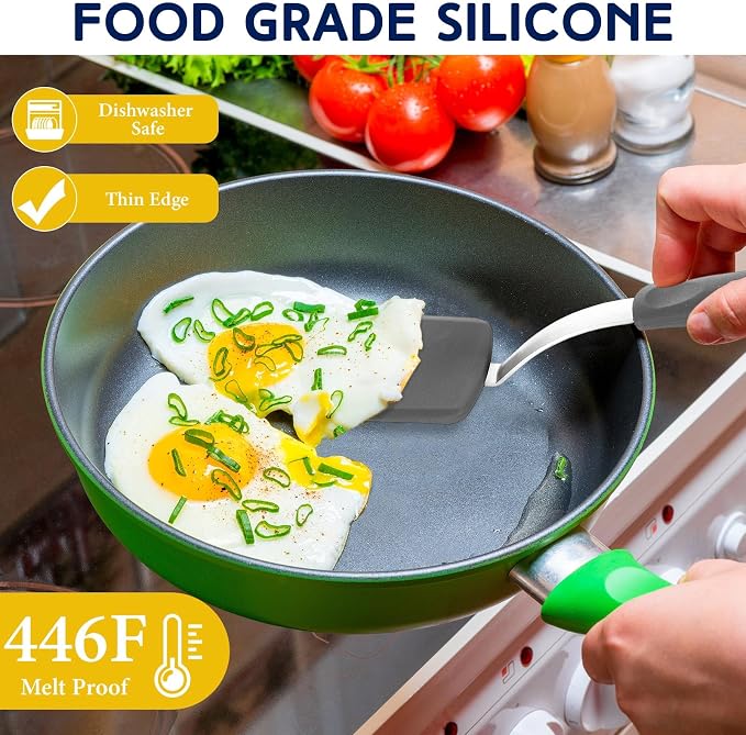 Small Silicone Spatula Flexible Silicone Cookie Spatula Heat Resistant Small Pancake Turner for Kitchen Use Nonstick Cookware No Scratch Cooking Flipper for Egg Pancake