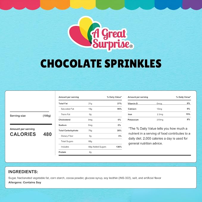 Chocolate Sprinkles - 6 Pounds - Chocolate Jimmies - Wholesale Ice Cream Sprinkles - Baking, Cupcake, Cookie Decorating - Dessert Toppings