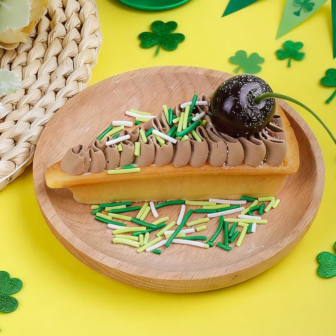 St Patrick's Day Sprinkles, Edible Green and White Jimmies Mix for Baking Topping, Cupcakes, Cookies, Ice Cream & Cake Decorating, Irish Party Christmas Festival Supplies