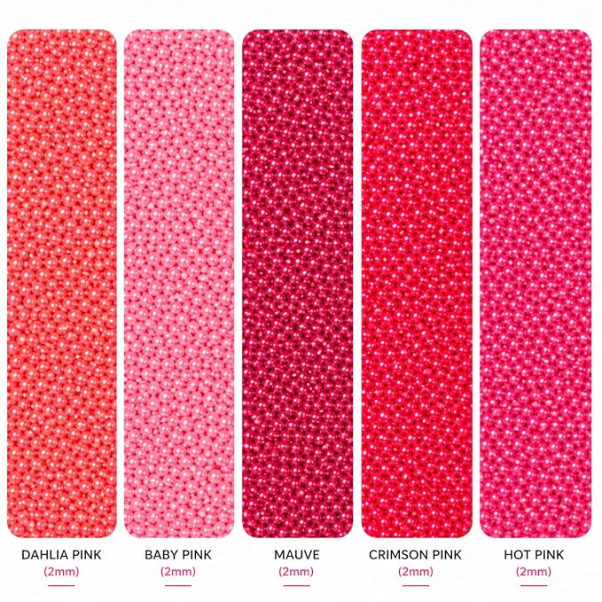 Confect Multicolor Pink Pearl Sprinkles Mix – Edible Baking Decorations for Cakes, Cupcakes, Cookies – Valentine’s & Anniversary Sprinkle Set – Pack of 5 | Vegan, Gluten-Free, Nut-Free, Soy-Free, Dairy-Free , Handcrafted Sprinkle- 5 Oz