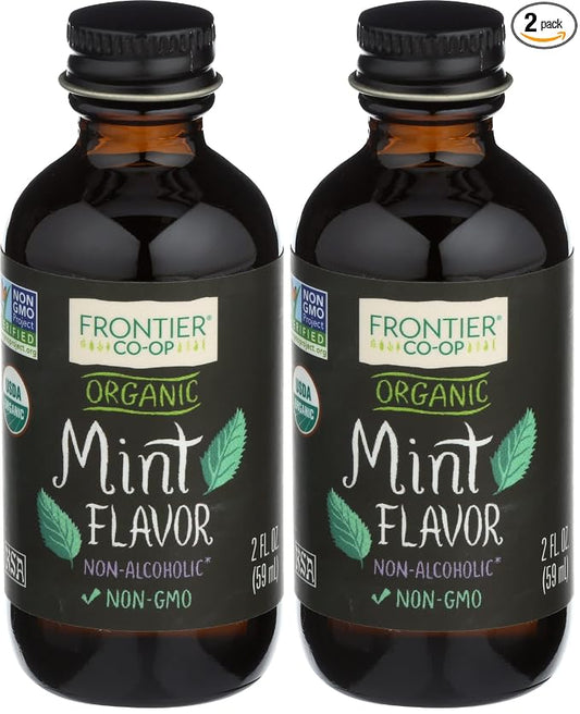 Frontier Co-op Organic Mint Flavor,2 fl oz. - For Baking and Culinary Use,(Pack of 2)