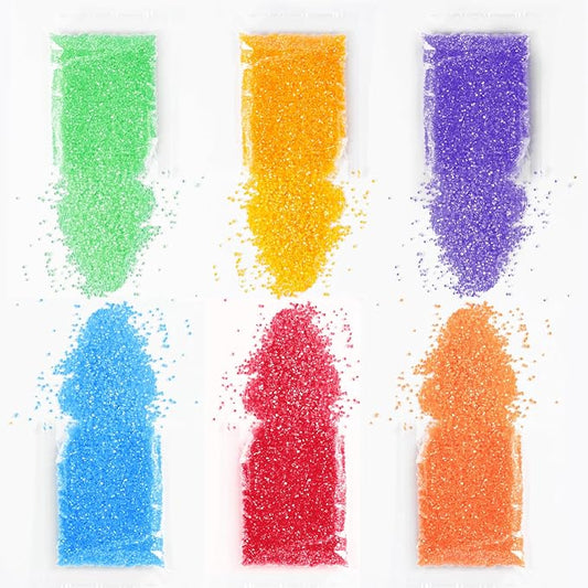 Sanding Sugar Crystals, 6.35 oz Edible Sparkling Sugar for Baking Topping, Cupcakes, Cookies, Ice Cream & Cake Decorating, Wedding Party Christmas Supplies, Orange, Purple, Green, Red, Yellow, Blue