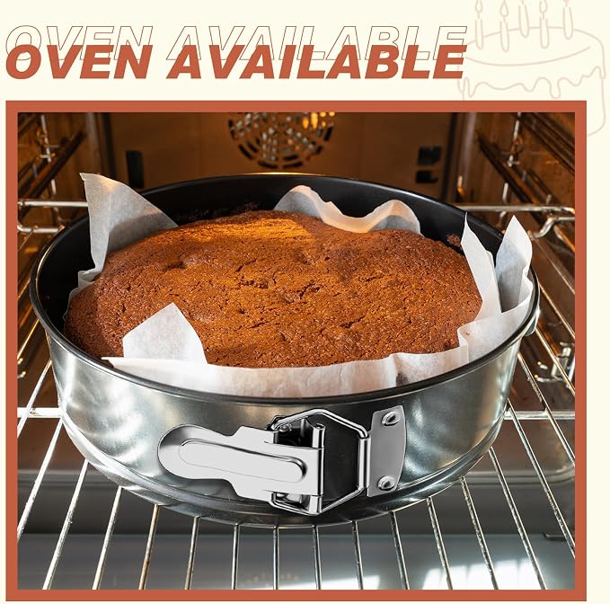 Funnymoom 4 Pcs 8 Inch Non Stick Springform Pan with Removable Bottom Carbon Steel Cheesecake Pan Round Springform Cake Mold with Stainless Steel Spring Buckles for Baking Kitchens Restaurant