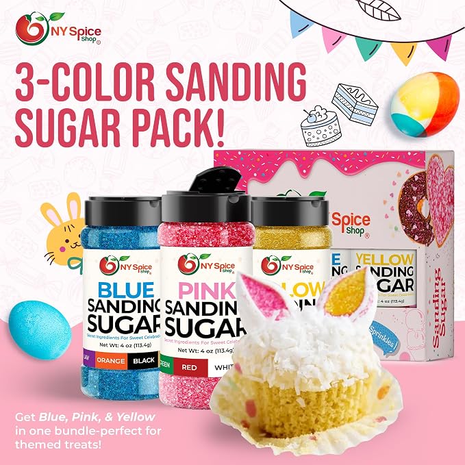 NY Spice Shop Pink Sprinkles Sanding Sugar - 4 Ounce Mix Pink Sprinkles for Holiday Dessert Decoration - Baking Decoration For Cupcakes Cookies Cakes & Dessert Toppings