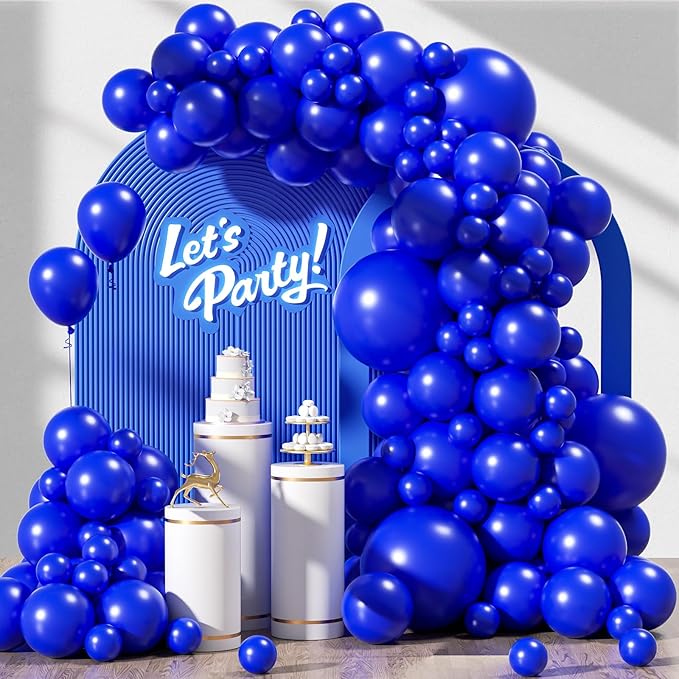 120pcs Royal Blue Balloon Arch Kit, 18 12 10 5 inch Royal Blue Latex Balloons Different Sizes Balloon Garland for Graduation Wedding Baseball Birthday Party Decorations