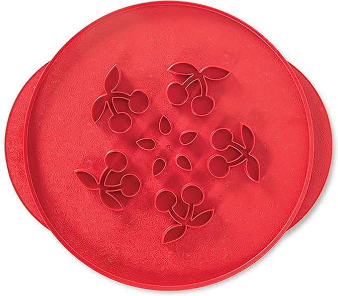 Nordic Ware Stars and Cherries Pie Top Cutter, Red