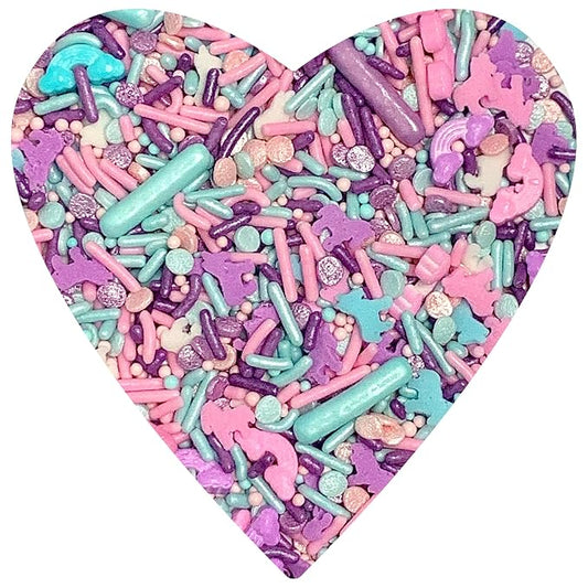 COOL MOM SPRINKLES Girl Birthday Sprinkles (4 oz.) – Themed Sprinkles for Decorating Birthday Cakes, Cupcakes, Cookies & Desserts – Mixed in the USA/Gluten-Free (Rainbow Pony)