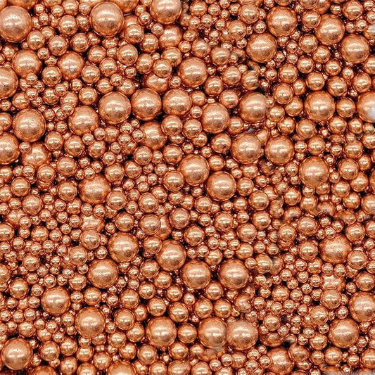 Sprinkles Pearl Sugar Candy 100g/ 3.52oz Mix Size Baking Edible Cake Decorations Cupcake Toppers Cookie Decorating Ice Cream Celebrations Shaker Jar Wedding Shower Party Chirstmas (Rose gold)
