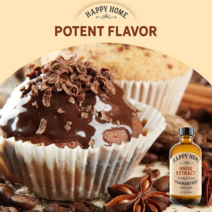 Happy Home Pure Anise Extract - Certified Kosher, 4 oz.