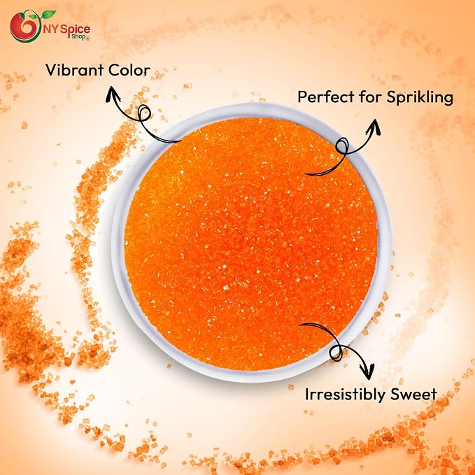 NY Spice Shop Orange Sanding Sugar - 3 Pound Sweet Edible Sprinkles for Party Decoration, Cakes, Cupcakes, Cookies Toppings & Dessert Dishes - Colorful Sugar Sprinkles for Party Favors & Baking Treats
