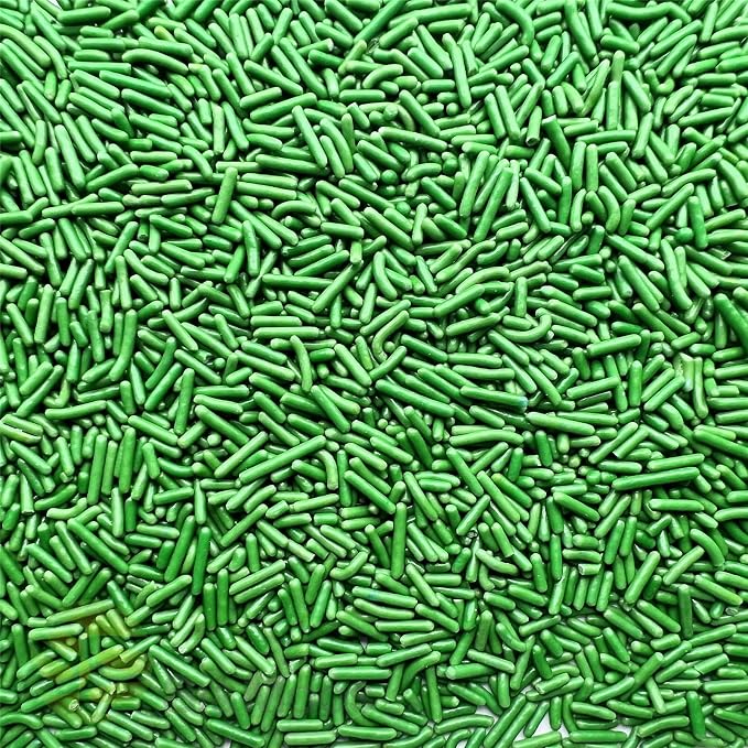 SE Si&Moos Green Sprinkles Edible Green Jimmies Soft Jimmy Sprinkles Halloween Cake Decorations Christmas Cookie Decorations for Topping Ice Cream, Cookies, Cakes, Cupcakes, Dessert Decorating 2.75 OZ