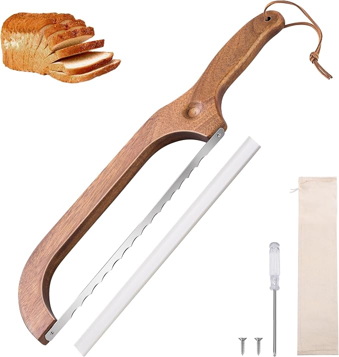 Pranski Bread Knife for Homemade Bread 14.5'' Sourdough Bread Knife, Premium Slicer for Homemade Bread, Baguettes and More Cuts Thin, Ergonomic Handler Premium Sharpness Blade