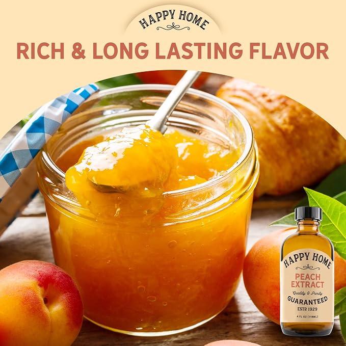 Happy Home Premium Natural Peach Flavor - Certified Kosher, 4 oz.