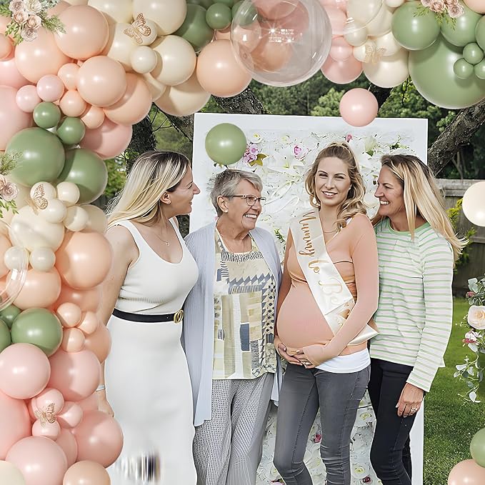 Pink and Sage Green Balloon Arch Kit 131 Pcs Dusty Pink Green Balloons Different Size for Wedding Birthday Baby Shower Gender Reveal Decorations