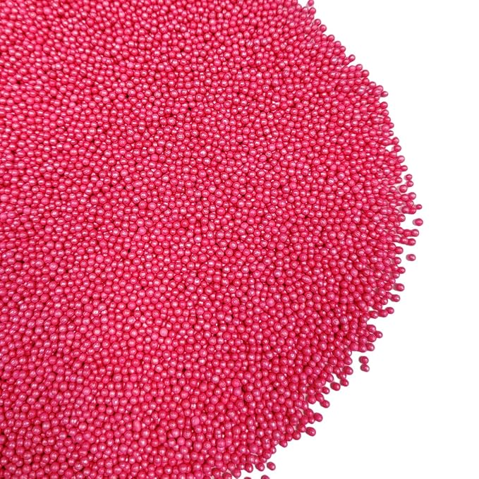EPHVODI Hot Pink Nonpareils Sprinkles Edible Mini Pearl Sprinkles for Cake Decorations, Baking, Ice Cream, Cookies, Donuts and Lollipops - 2mm Sugar Pearls 3.88oz