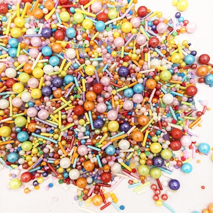 Edible Rainbow Sprinkles Candy Baking Edible Cake Decorations Cupcake Toppers 120g/ 4.2oz