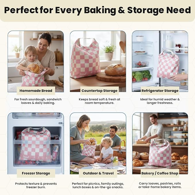 2-Pack XL Premium Reusable Beeswax Bread Bags 17x13 - Artisan Sourdough Keeper, Organic Cotton, Freezer-Safe Homemade Bread Storage - Eco Bread Gift for Bakers